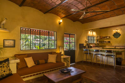 View of living area and kitchen